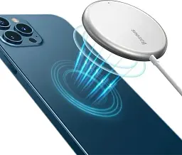 Бездротовий зарядний пристрій Baseus Simple Xiaomini Magnetic Wireless Charger For IP12 with Type-C Cable WXJK-F02 White - мініатюра 7