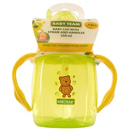 Поїльник Baby Team з трубочкою та ручками від 10 міс. 250 мл салатовий (5003) - мініатюра 2