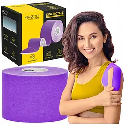 Стрічка кінезіологічна (кінезіо тейп) 4FIZJO 5 см x 5 м 4FJ0626 Violet (P-5907739318817) - мініатюра 1