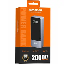 Портативний ЗП Power Bank Amaya FD23 145W with display and cable 20000 mAh Gray - мініатюра 3