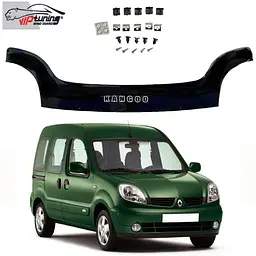 Дефлектор капоту мухобійка для Renault Kangoo 1997-2003 Євро Кріплення (Vip Tuning)