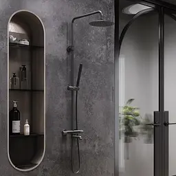 Душова система з термостатом і виливом Damixa Scandinavian Pure black 936810300 - мініатюра 2