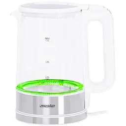 Електрочайник Mesko MS 1301 white 1850-2200Вт 1.7л скло встановлення температури - мініатюра 2