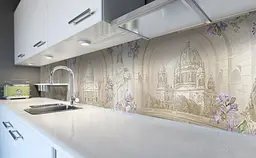 Вініловий кухонний фартух Собор наклейка для кухні ПВХ Архітектура Бежевий 60х200 см Happy Pocket Z181663 - мініатюра 6