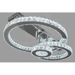 Led люстра потолочна Linisoln 7708-3D CH метал, скло, 3 лампи, висота 21 см, ширина 78 см, потужність 75 Вт