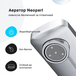 Змішувач для умивальника високий AM.PM Gem хром F90E92000 - мініатюра 5