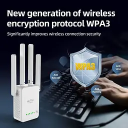 Wi-Fi репітер Ubcwin з 4 антенами, покриття до 3800 ft², Ethernet - мініатюра 4