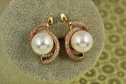 Сережки Xuping Jewelry королева з перлиною 2,1 см золотисті - мініатюра 2