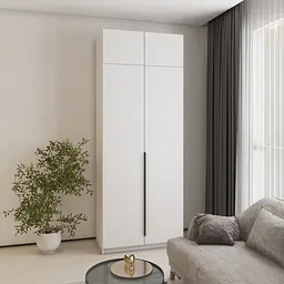Шафа 2-дверна з антресоллю MebelStar Оскар ДСП BL-B, стандарт 100x52x260 см Аляска білий (MBS-4822)