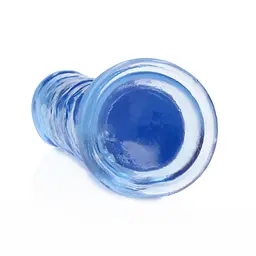 Фалоімітатор RealRock Crystal Clear Realistic Dildo 7'' 20 см блакитний - мініатюра 3