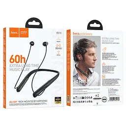 Навушники Bluetooth Hoco ES73 Dynastic neck-mounted BT earphones Black - мініатюра 2