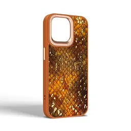Кожаный чехол для Apple iPhone 15 Pro Max, Harder Nagas, коричневый, термополиуретан ТПУ + экокожа с имитацией кожи Наги, панель, защита корпуса, противоударный, микрофибра, рамка вокруг камеры, защита всего корпуса, (ARM76745) - мініатюра 2