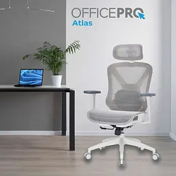 Офісне крісло OfficePro Atlas OC630-W-LG-LG White/Light Gray [148901] - мініатюра 7