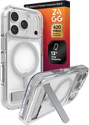Чохол протиударний ZAGG Gear4 Santa Cruz MagSafe KS Clear Case для iPhone 17 Pro Max Прозорий із підставкою