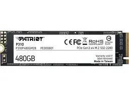 Твердотільний накопичувач SSD 480Gb, P310, PCI-E 3.0 x4, M.2 2280, 3D TLC, 1700/1500 МБ/с Patriot teh0019769 - мініатюра 1