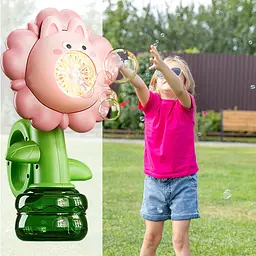 Мильні бульбашки Flower Bubble Machine BJC-5ABunny-Pink зі світлом - мініатюра 6
