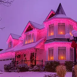 Новорічна зовнішня світлодіодна гірлянда дощ «Бахрома вулична» 120 LED YS-UK002 3x0.5м (рожевий), Yu Xin 83183 - мініатюра 3