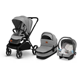 Коляска 3 в 1 Lionelo Mika Grey Stone, світло-сіра (LO-MIKA 3IN1 GREY STONE) - мініатюра 2