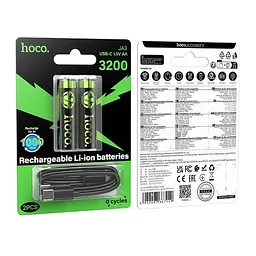 Батарейки Hoco JA3 AA rechargeable lithium battery(2PCS) - мініатюра 2