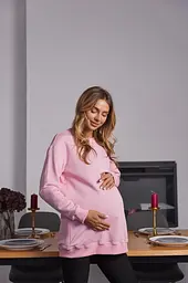 Світшот для майбутніх мам з секретом годування Santa Fe XXL-3XL (50-52) Lullababe Рожевий - мініатюра 7