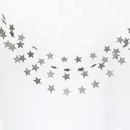 Гірлянда Зірочки матова 4 м х 7 см, сріблястий - мініатюра 5
