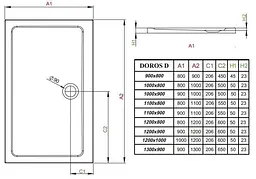 Душовий піддон Radaway Doros Plus D 120x100 SDRPD1210-01 - мініатюра 3