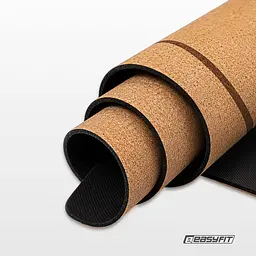 Килимок для йоги EasyFit Cork+TPE 5 мм двошаровий - мініатюра 5