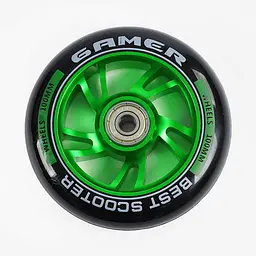 Колесо для трюкового самокату WH-4105/100 Best Scooter ЗЕЛЕНИЙ, 100 мм PU, підшипник ABEC-9