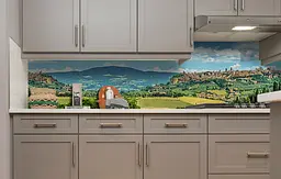 Вініловий кухонний фартух Долина під Горою наклейка для кухні Природа Зелений 60х300 см Happy Pocket Z181624 - мініатюра 3