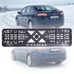 Рамка номера Ford клямка 3D напис Хромований / Гнучкий морозостійкий пластик - мініатюра 3