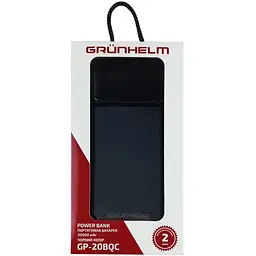 Портативна батарея Grunhelm GP-20BQC Power Bank 20.000 mAh чорна (137530) - мініатюра 6