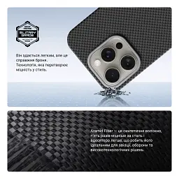 Чохол ArmorStandart BlackIcon Kevlar MagCase для Apple iPhone 15 Pro Black - мініатюра 4