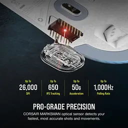Миша Corsair M75 Wireless Lightweight White (CH-931D011-EU) - мініатюра 7