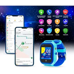 Smart Watch GARMIX PointPRO-200 4G/GPS/WIFI/VIDEO CALL Blue UA UCRF - мініатюра 4