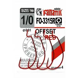 Гачок FANATIK №1/0 4шт/уп офсетний FO-3315R