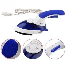 Дорожня міні праска з функцією вертикального відпарювача Mini Steam Iron HT-558B 1000Вт Синій - мініатюра 4