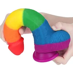 Фалоімітатор LoveToy 9'' Prider 22.5 см райдужний - мініатюра 9