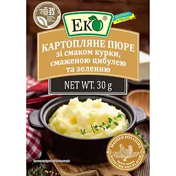 Пюре картопляне Еко зі смаком курки, смаженою цибулею та зеленню 30 г