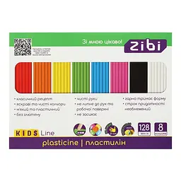 Пластилін ZiBi Kids Line 8 кольорів 128 г (ZB.6272)