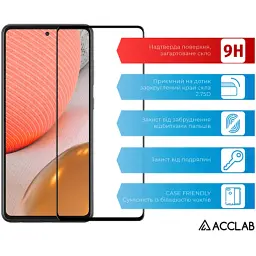 Скло захисне ACCLAB Full Glue Samsung A72 Black (1283126510557) - мініатюра 3