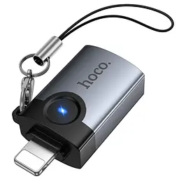 Перехідник Hoco UA46 Lightning Male to USB Female USB2.0 Metal gray - мініатюра 3