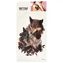 Тимчасове татуювання "Вовки в трояндах Tattoo" Bambi 1020-HM1445