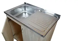 Тумба кухонна з накладною мийкою ЛДСП 80х60х83 см Дуб сонома (52870-01111) - мініатюра 6