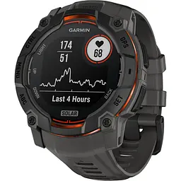 Смарт-годинник Garmin Instinct 3 Solar 50mm Black with Charcoal Band (010-02935-00) [125560]
