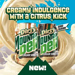 Газований напій Mountain Dew Dirty Cream Soda Zero Sugar 355 мл - мініатюра 4