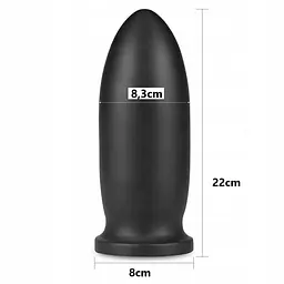 Велика анальна пробка LoveToy 9" King Sized Anal Bomber 20.3 см (чорний) - мініатюра 5
