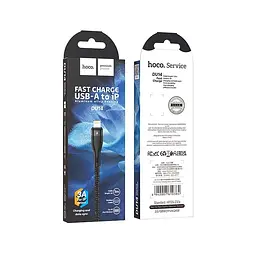 Кабель HOCO Lightning Cool charging data cable DU14 1m, 3A - мініатюра 2