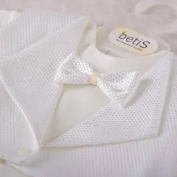 Чоловічок для хрещення "Елеганс" довгий рукав хлопчик інтерлок зріст 74 см (6 – 9 місяців) Betis Молочний - мініатюра 3