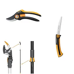 Набір Fiskars для професійної обрізки: пилка, секатор та сучкоріз