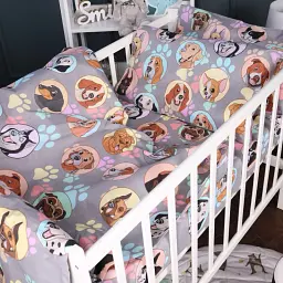 Комплект дитячої постільної білизни MirSon Бязь Kids Time 17-0661 Happy Dogs 143 x 210 см різнобарвний (2200010090949) - мініатюра 3